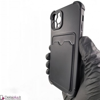 Anti-Shock dėklas su kišenėle - juodas (Apple Iphone 12 Pro) Anti-Shock dėklas su kišenėle - juodas (Apple Iphone 12 Pro)